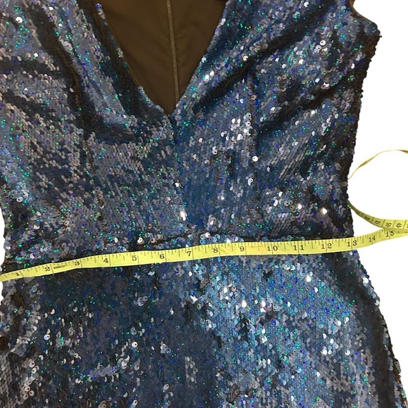 Dress the Population Zoe Blue Sequin Dress size medium party bachelorette Vegas - Picture 7 of 8